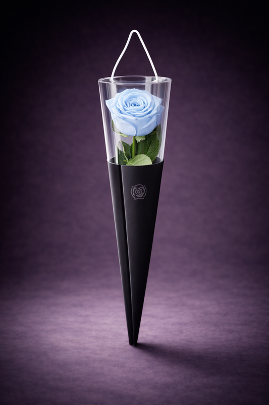 The Singular Rose Blue Silk